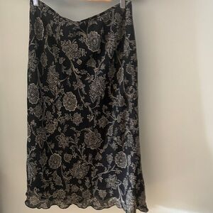 Elegant Black Floral Skirt